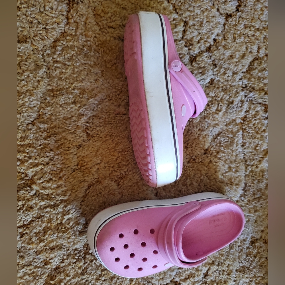Pink Platform Crocs size 7
